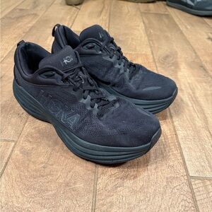 Hoka One One Bondi 8 Black Running Shoes Mens Athletic Sneakers Size 14 D